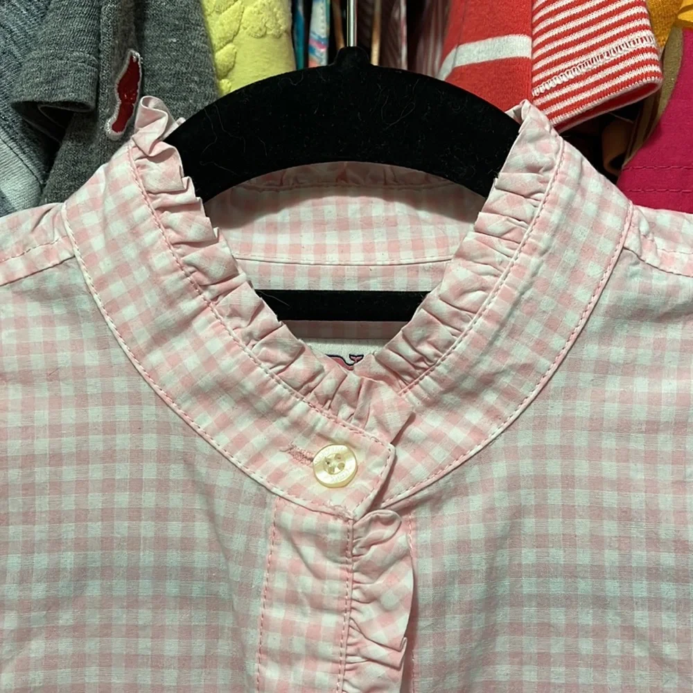 Pink gingham button down - Picture 3 of 7